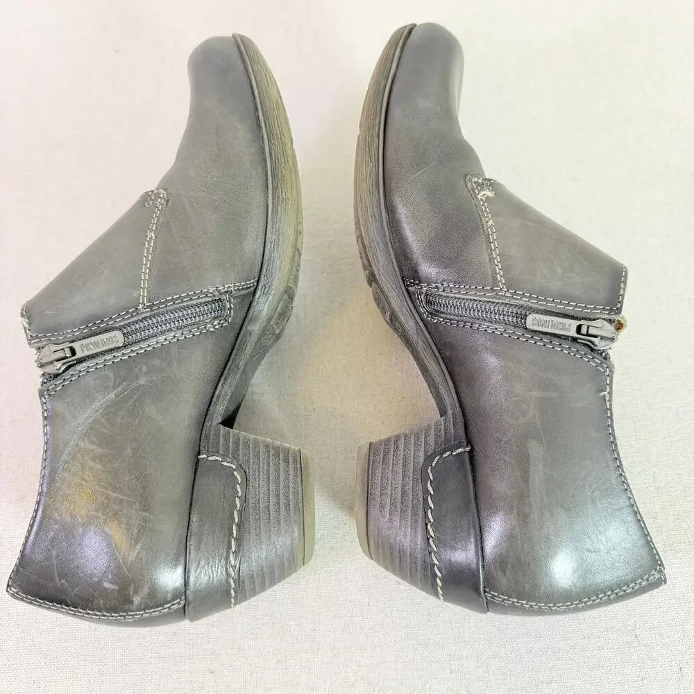 Pikolinos Rotterdam Double Monk Strap Ankle Heel Boots Womens EU 38 Gray Leather
